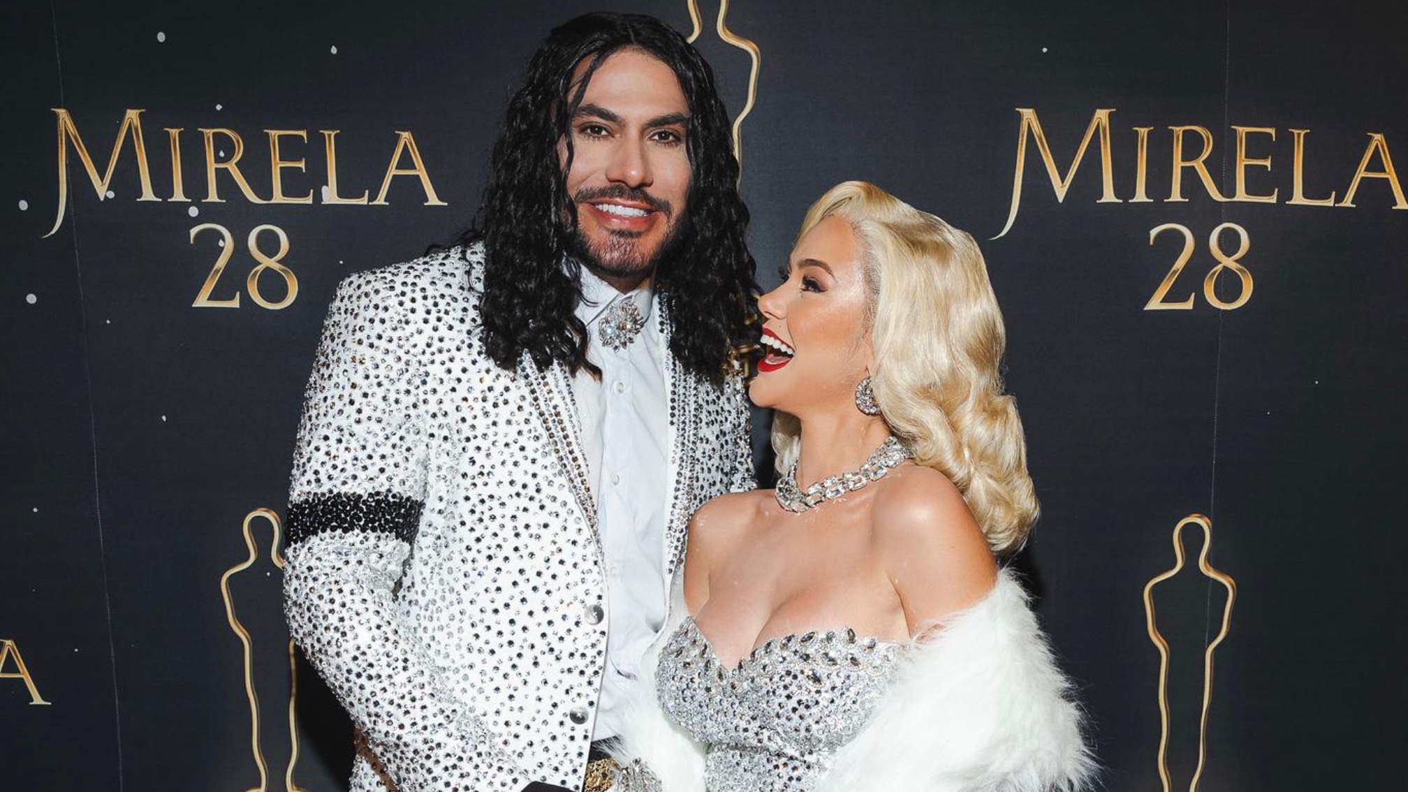 Mirela Janis e Yugnir se transformaram em Madonna e Michael Jackson em noite cinematográfica 